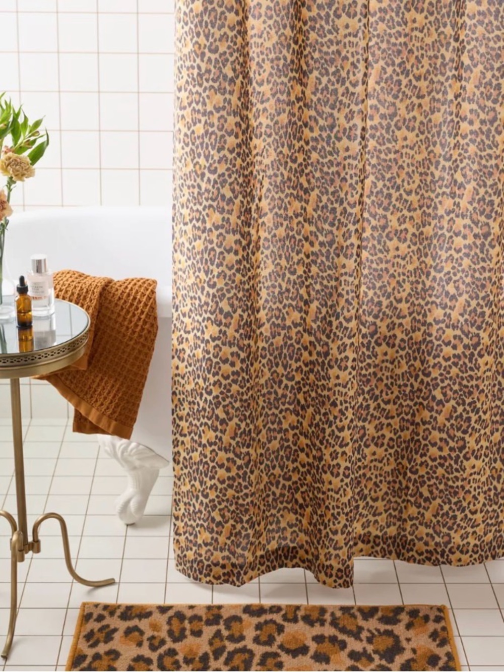 Urban Outfitters Leopard Print Shower Curtain